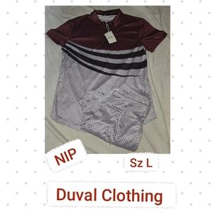 Duval Clothing Maroon & Gray Shorts Outfit Sz L
